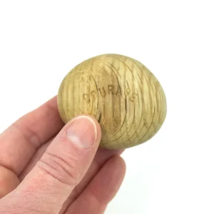 COURAGE, galet en bois à message