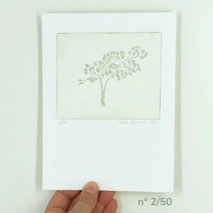 Première gravure à la pointe sèche - Le pin